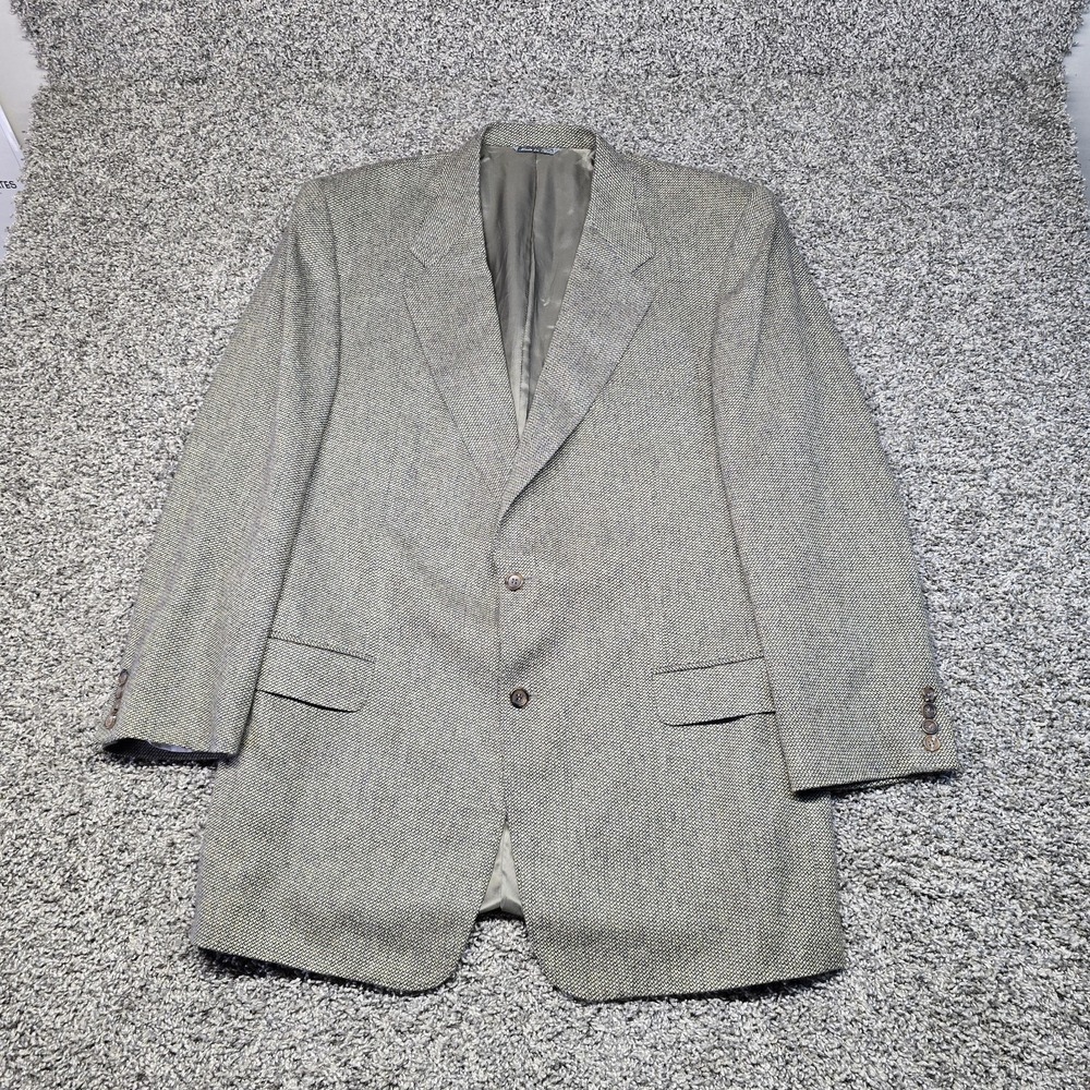 Canali 100% Cashmere Blazer Sportscoat Men Size 46L us/ 56L eur Birdseye